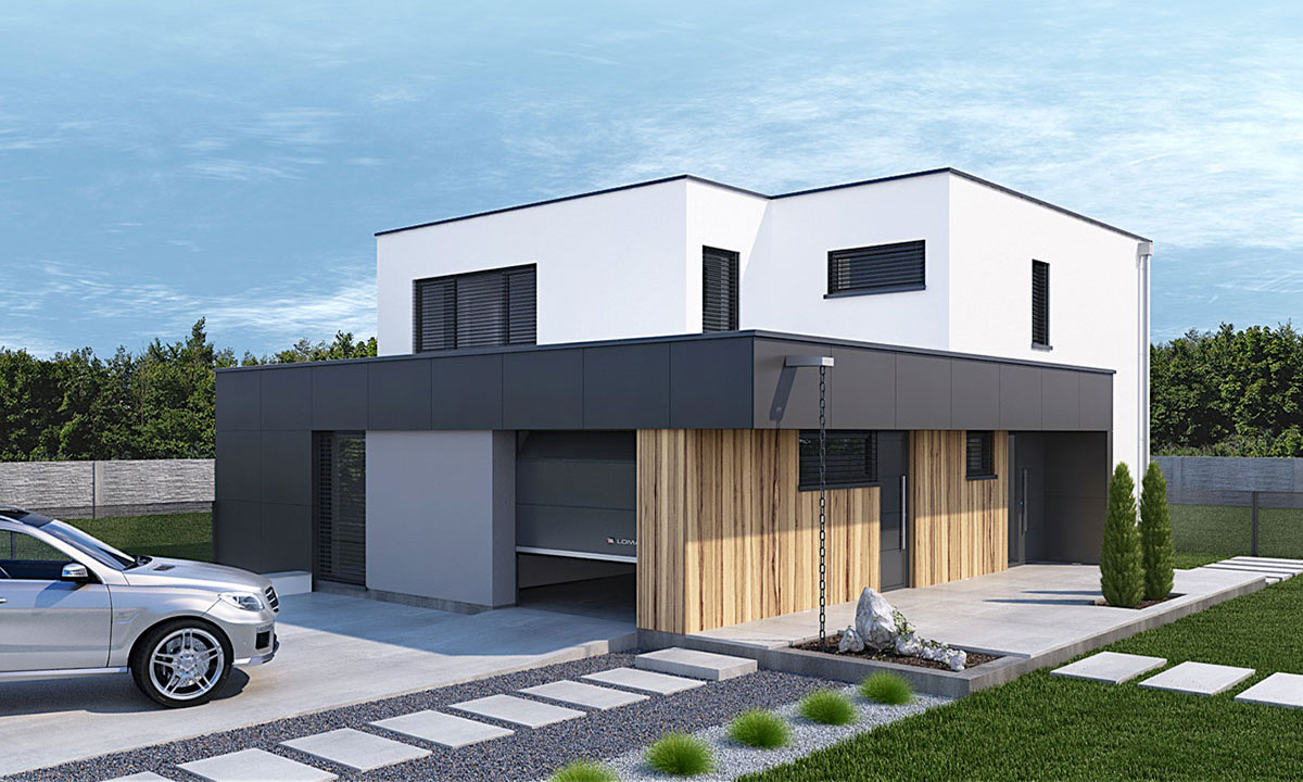 zither Poschodový luxusný projekt domu s garážou - vizualizácia 03